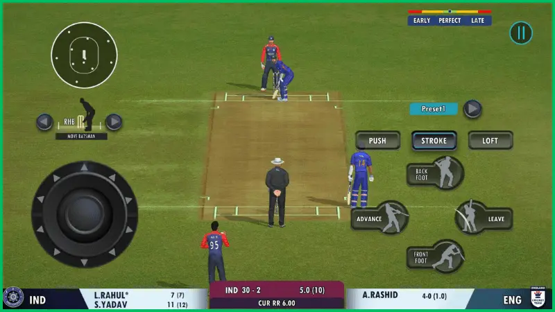 Real cricket 22 mod apk gameplay