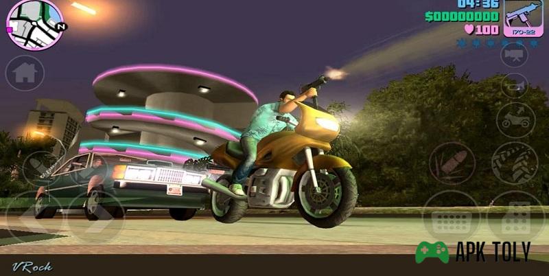 GTA Vice City Mod Apk Motorbike on the Road