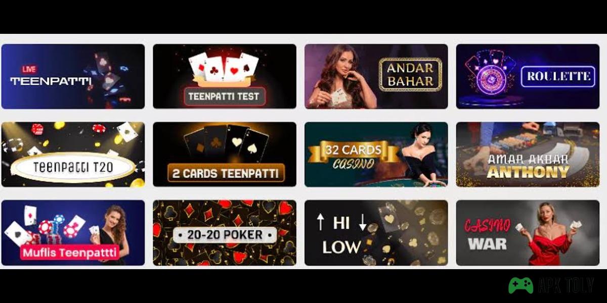 Different casino games on WinBuzz APK