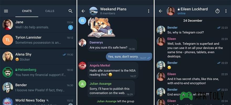 Telegram Premium Mod Apk chat feature