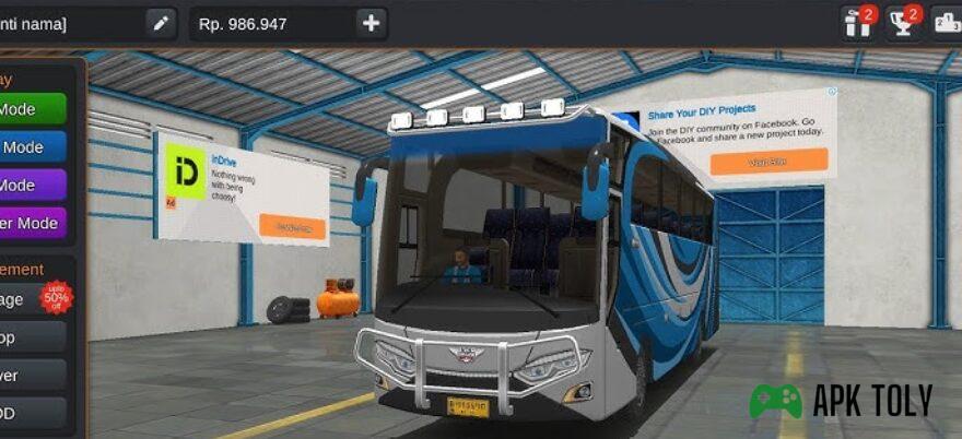 bus simulator indonesia mod apk blue bus