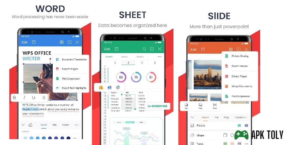 Advanced features in WPS Office Mod APK